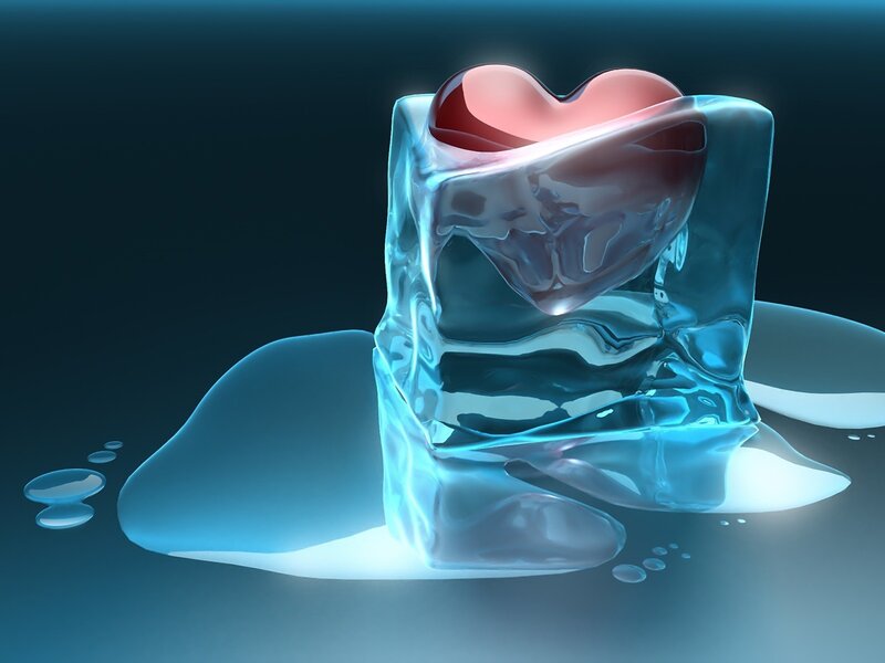 heart frozen in ice