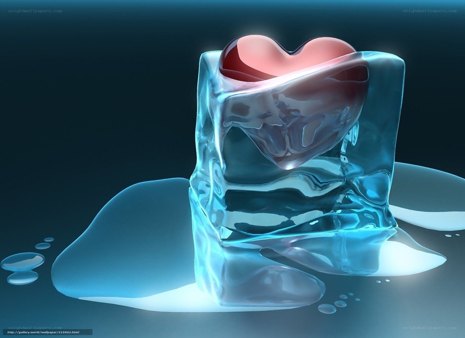 heart frozen in ice