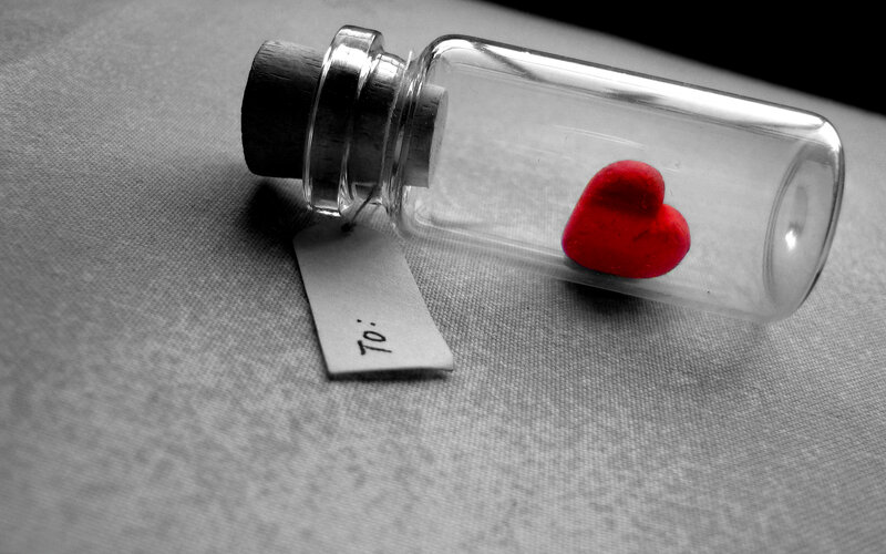 Heart in a Bottle — Red, Dramatic