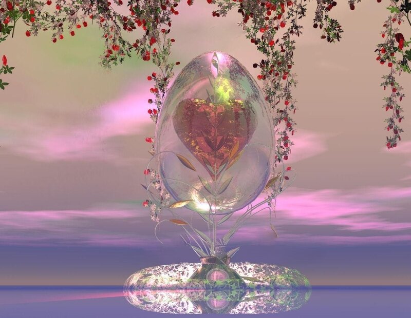 heart in a glass egg