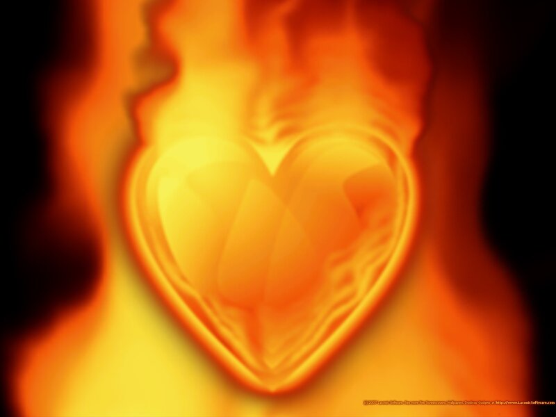 Heart in Flames — Orange, Dramatic