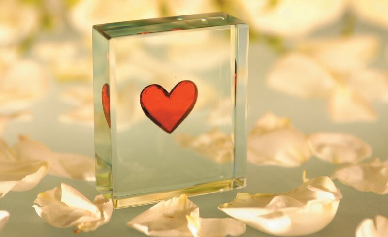 Heart in Glass Block
