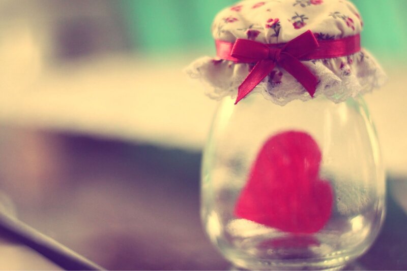 Heart in Glass Jar — Red