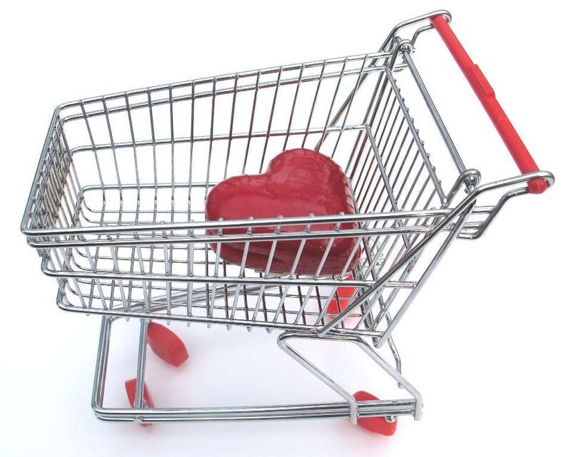 heart in shopping cart