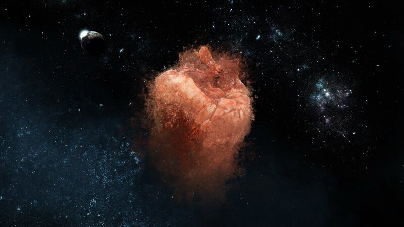 heart in space nebula