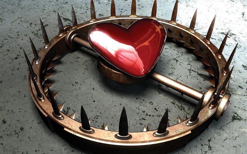 Heart in Spiked Trap — Red