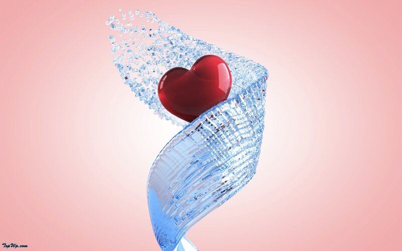 heart in water sculpture