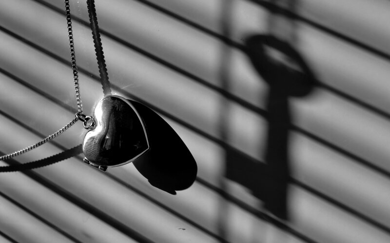 Heart locket with shadow