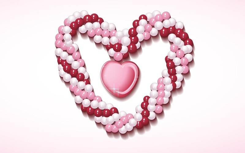 heart made of balloons