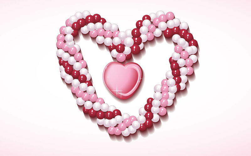 heart made of balloons