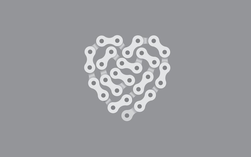 heart made of bicycle chain