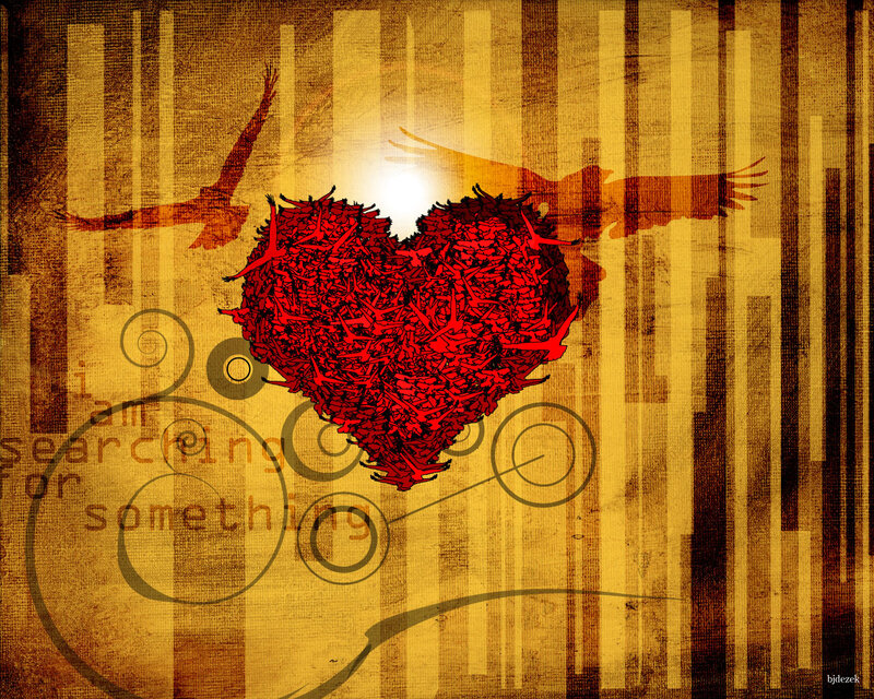 heart made of birds