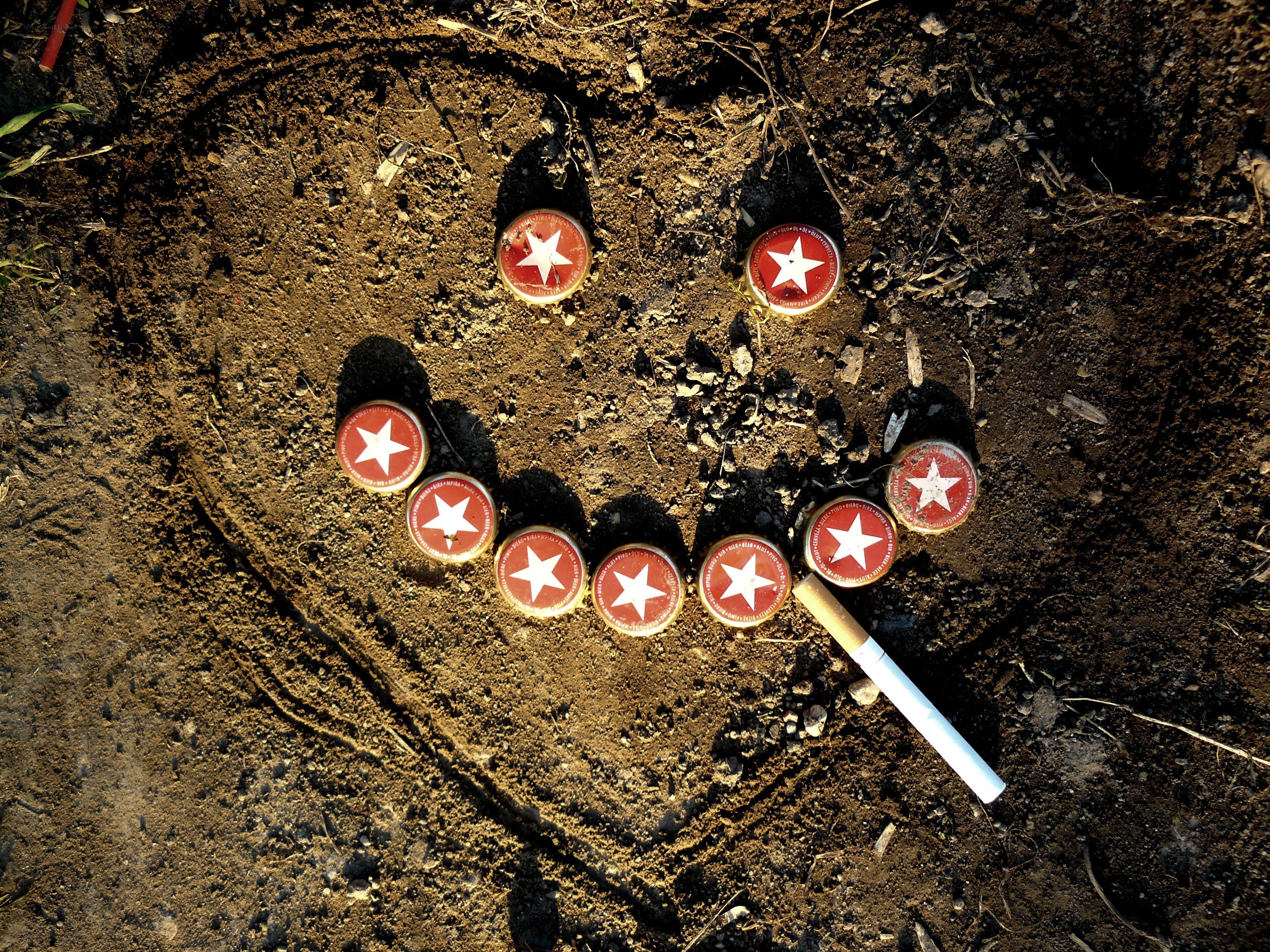 Heart made of bottle caps