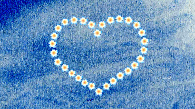Heart Made of Flowers — Blue