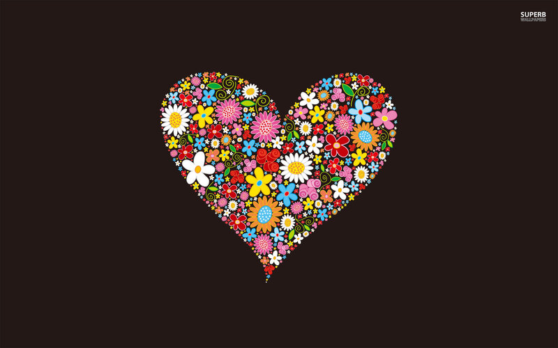 Heart Made of Flowers — Brown