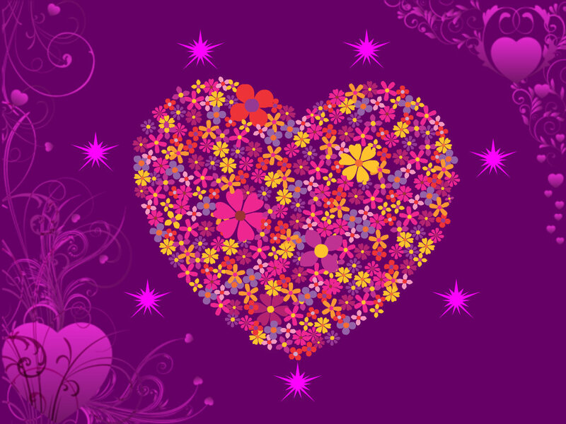 Heart Made of Flowers — Purple