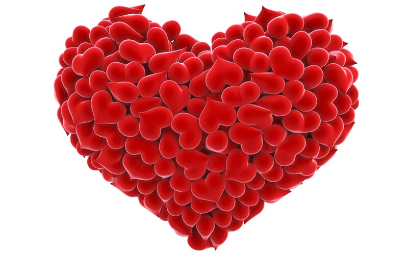 Heart Made of Hearts — Red, Romantic, 3d Render
