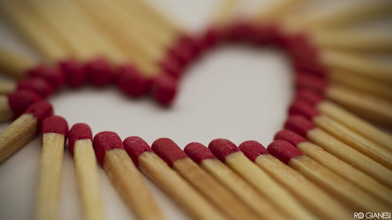 Heart made of matchsticks