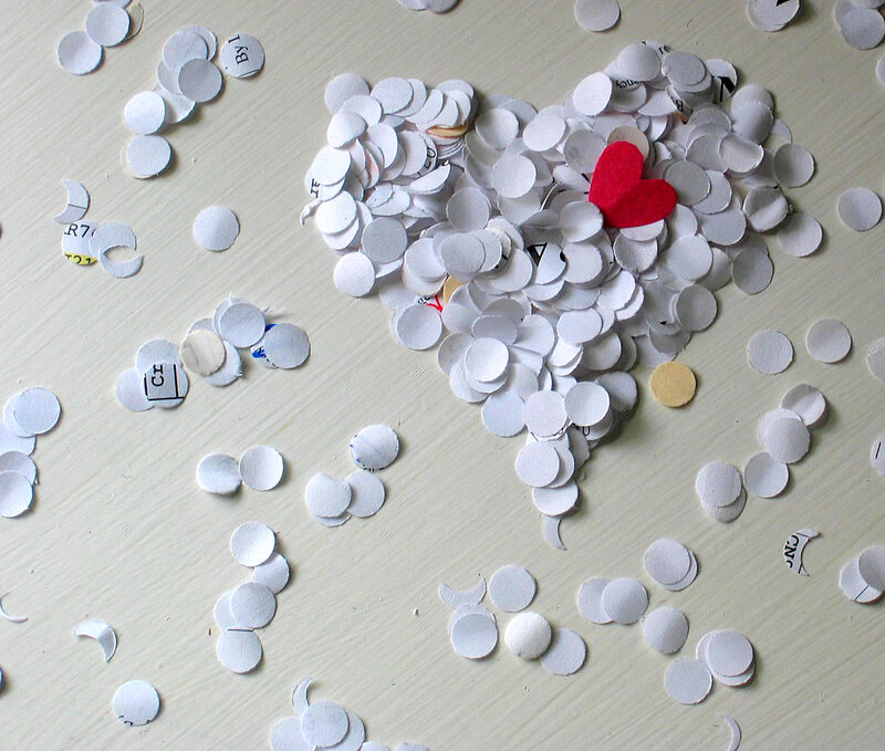 Heart made of paper circles