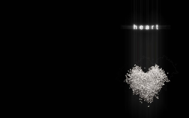heart made of plastic pellets