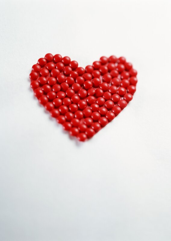 heart made of red beads