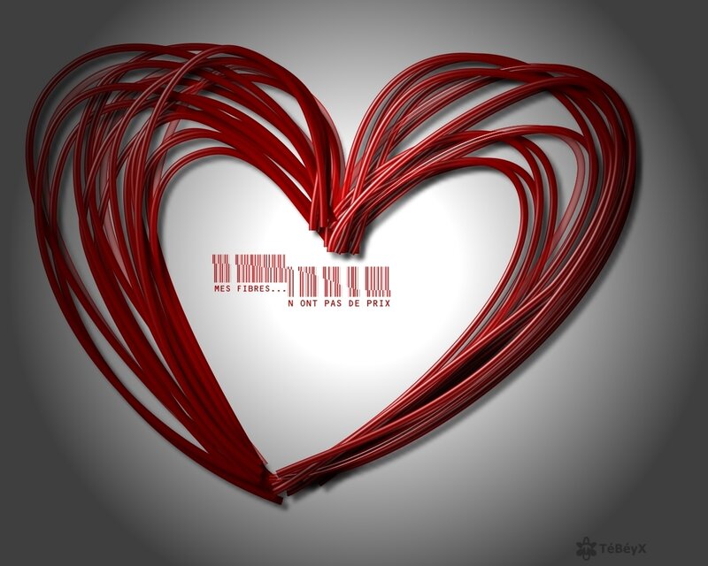 Heart made of red cables