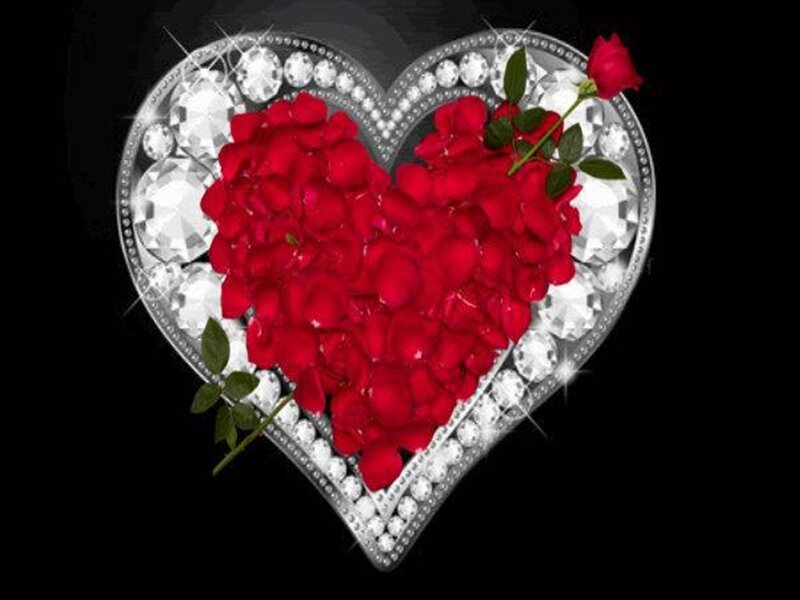 Heart Made of Rose Petals — Red, Romantic, Digital Art