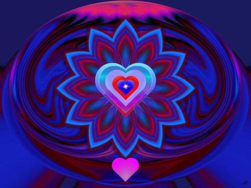 Heart Mandala Design — Blue