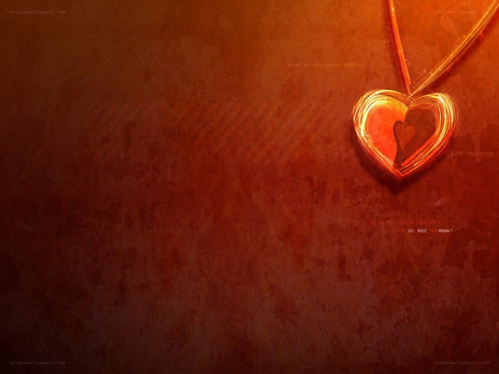 heart necklace on red background