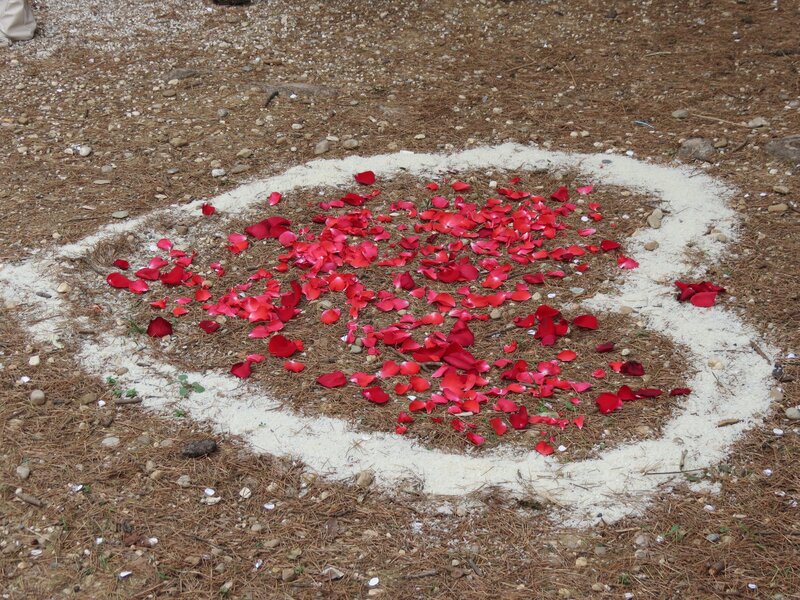 Heart of rose petals