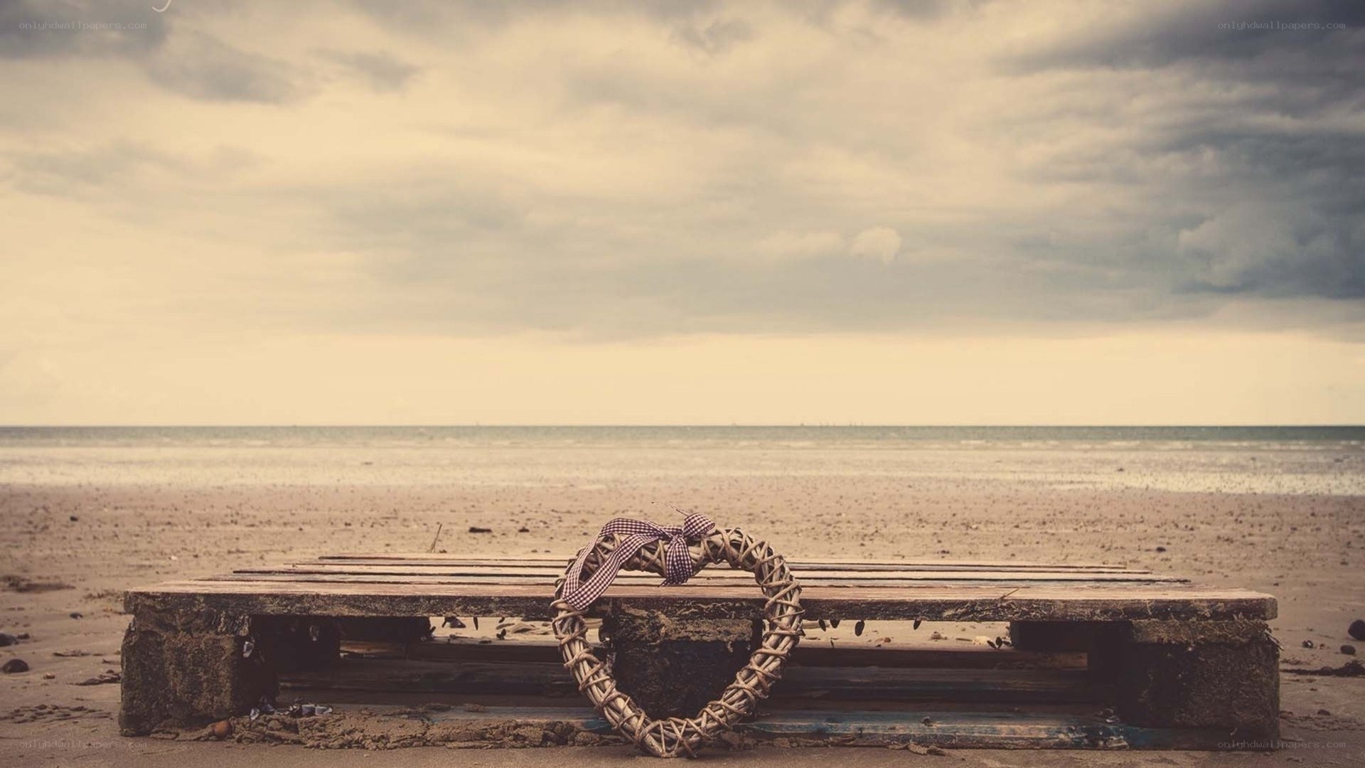 Heart on a beach bench