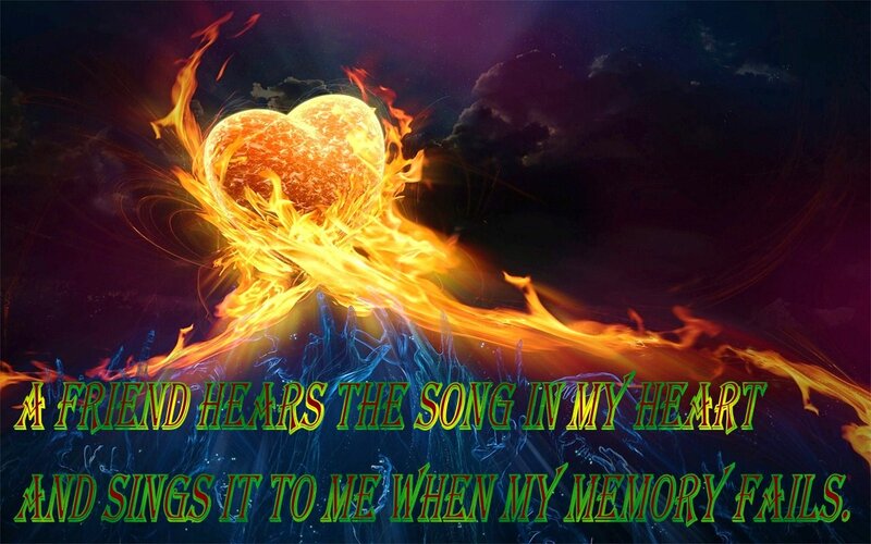 heart on fire with quote