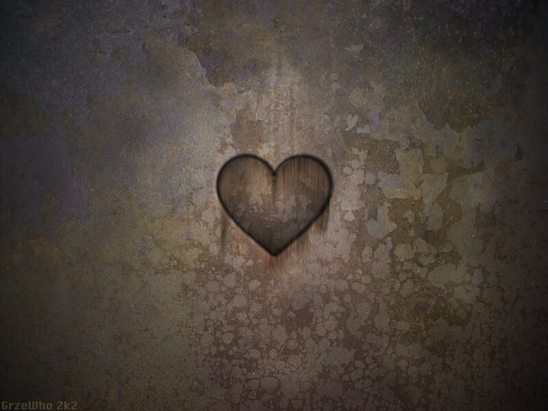 heart on textured wall