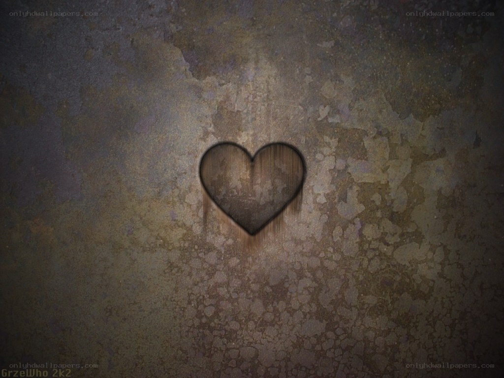 heart on textured wall