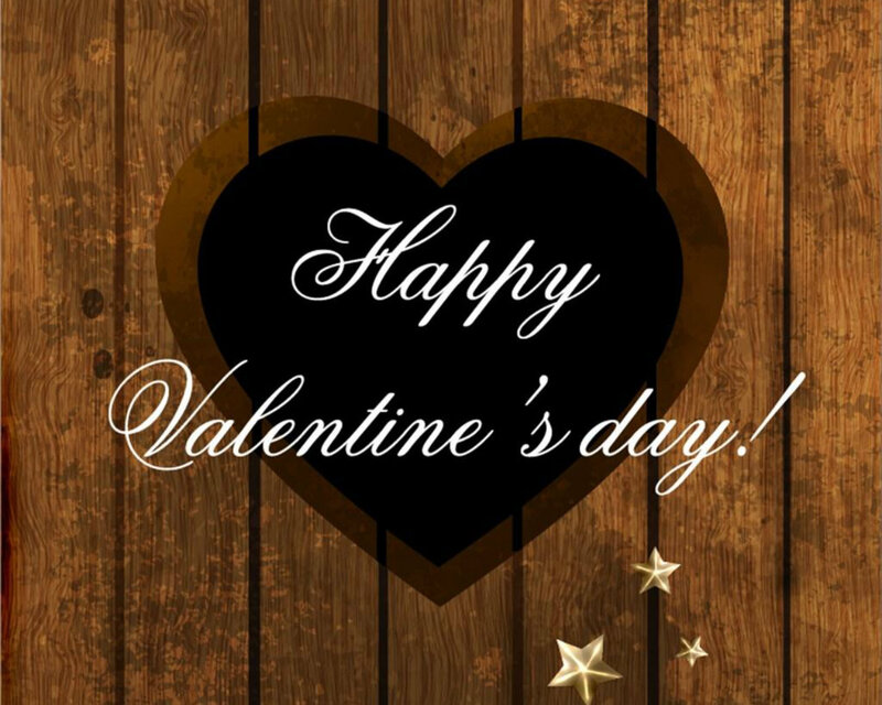 Heart on Wood Background