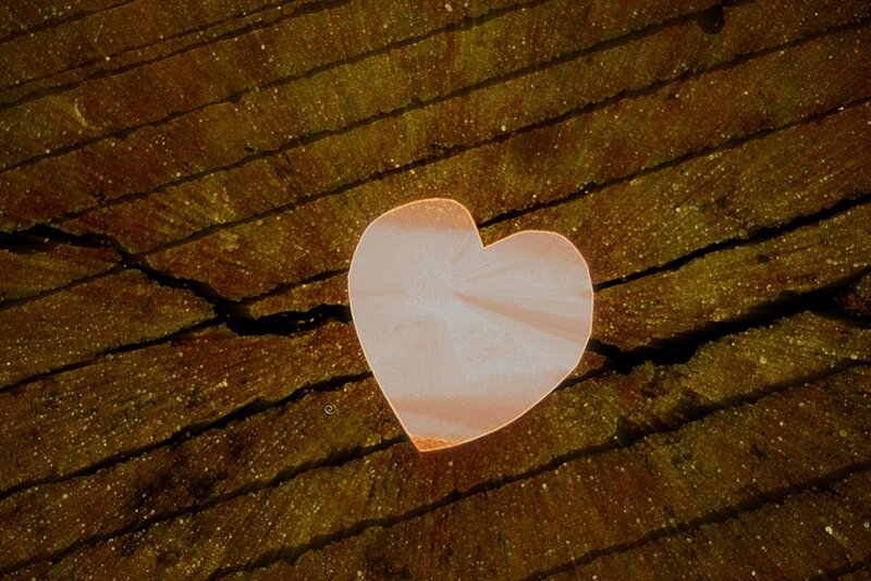 Heart on Wood Surface