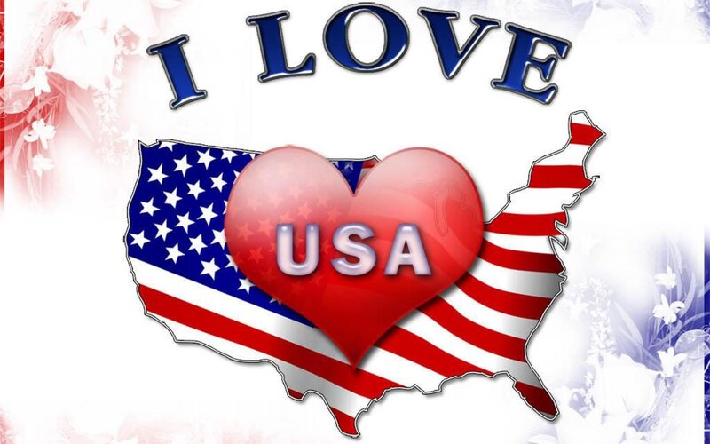 Heart over USA Map