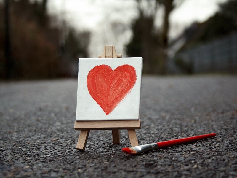 Heart Painting on Easel