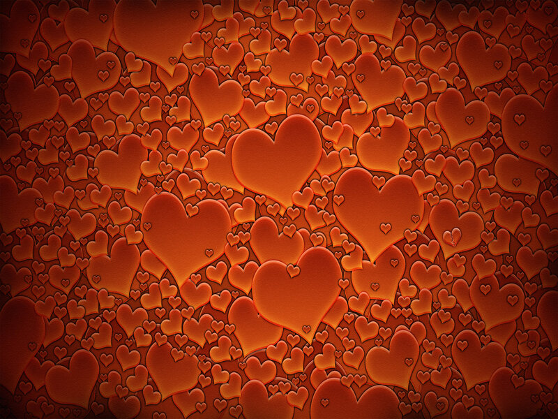 Heart Pattern Background — Orange, Romantic
