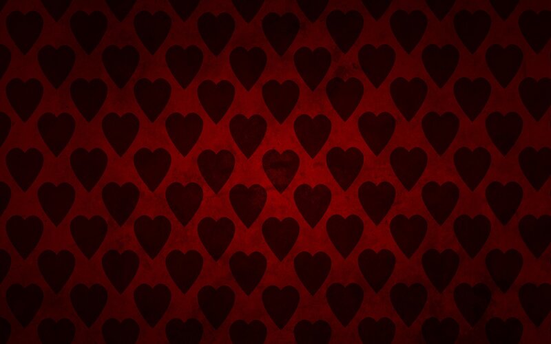 Heart Pattern Background — Red, Dark