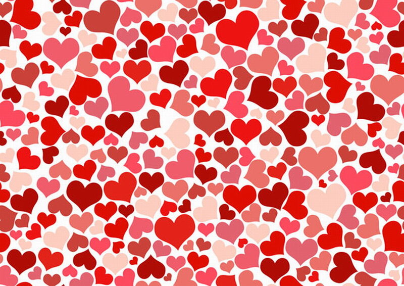 Heart Pattern Background — Red