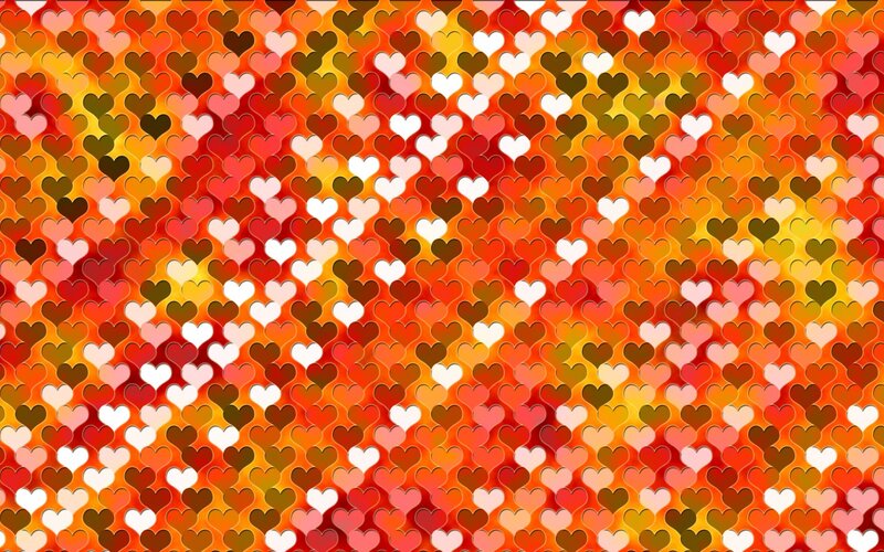 Heart Pattern Background — Red, Warm