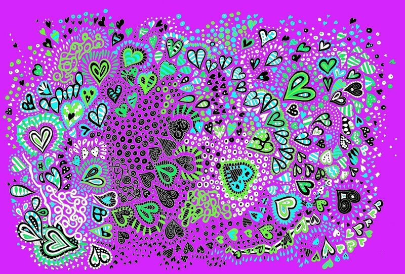 Heart Pattern Design — Purple