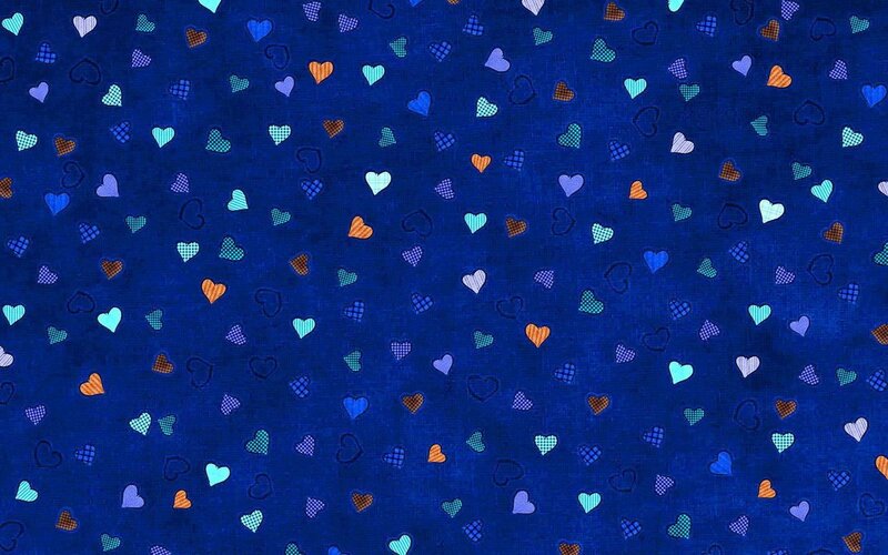 Heart Pattern Fabric — Blue