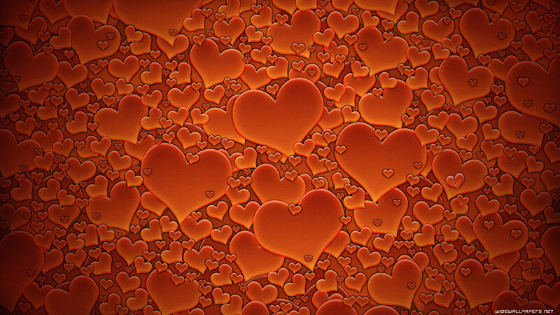 Heart Pattern Wallpaper — Orange