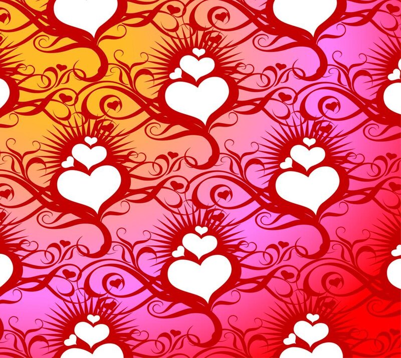heart pattern with floral design