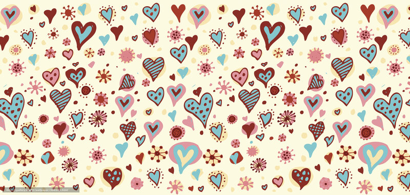 heart pattern with virus icons