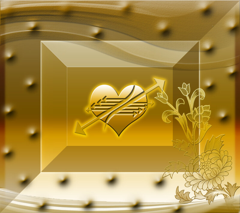 Heart Pierced by Arrow — Gold