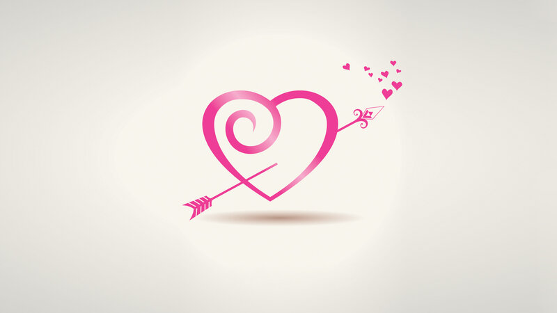 Heart Pierced by Arrow — Pink, Romantic, Vector Art