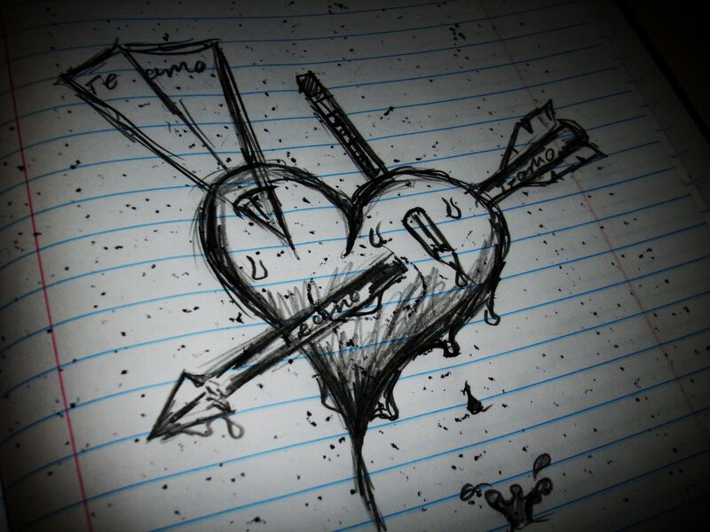 Heart Pierced by Arrows — Black